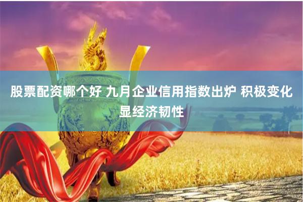 股票配资哪个好 九月企业信用指数出炉 积极变化显经济韧性